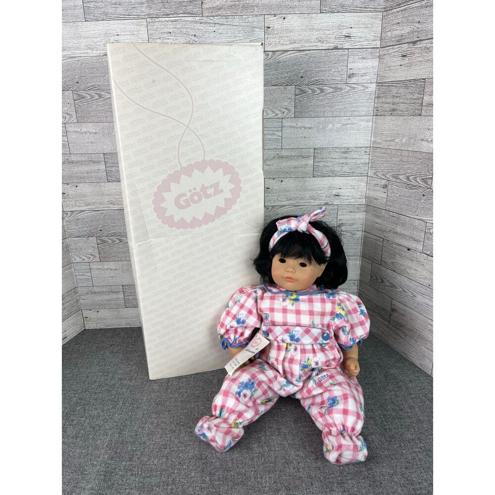 GOTZ KIMBERLY ASIAN Baby Girl Doll 17in Pink Floral Onesie With 1990s Box